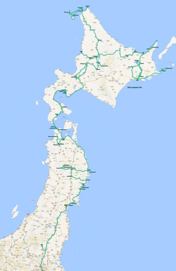 Japán térkép - TERVEZETT UTAK Hokkaido nyár